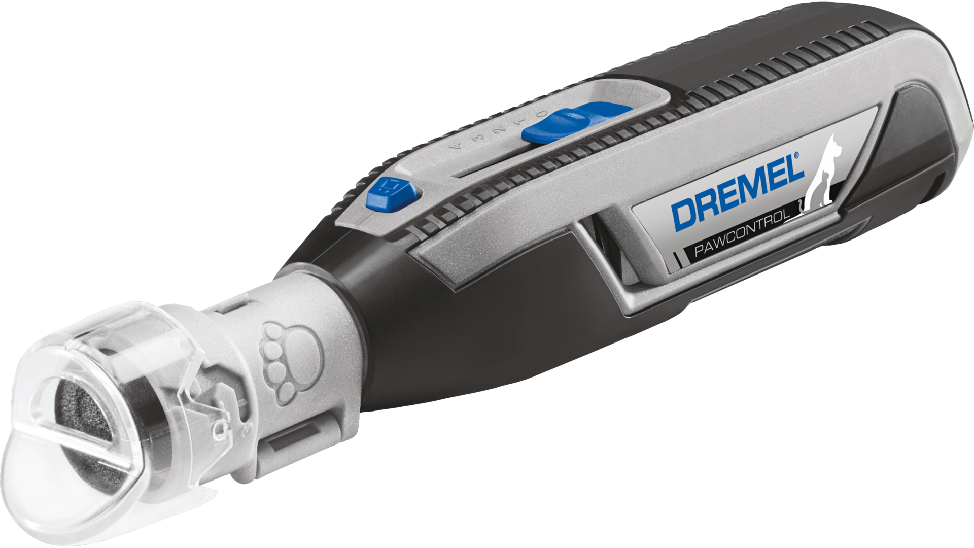 Dremel PawControl cordless pet nail grinder with protective nail guard